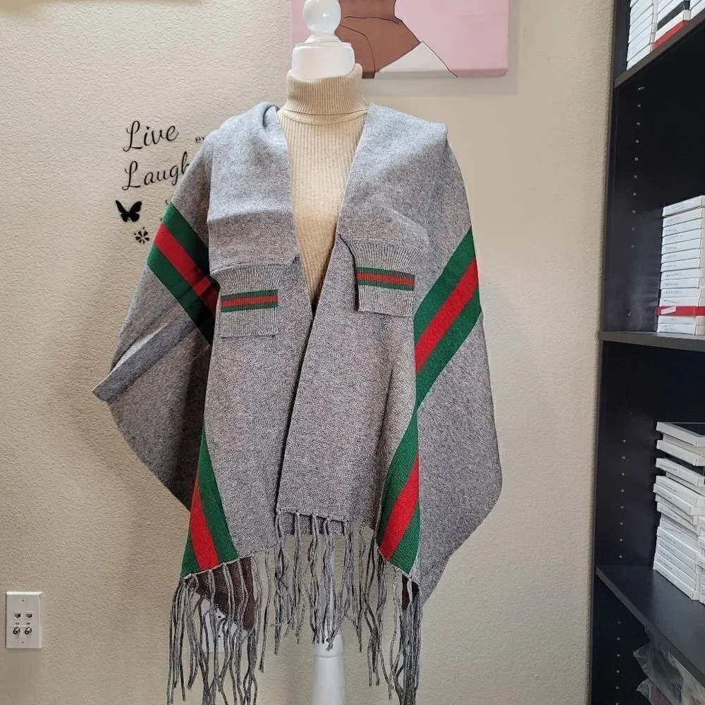 Gray- Stylish Warm Cashmere/Shawl for women